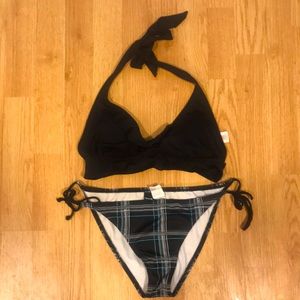 Black top/ Black blue and gray bottoms - Size Medium